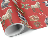 "Weihnachten in der Scheune" Benutzerdefinierte Fa Geschenkpapier (Rolleneckpunkt)