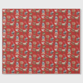 "Weihnachten in der Scheune" Benutzerdefinierte Fa Geschenkpapier (Flach)