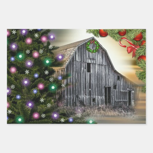 Weihnachten in der Scheune Geschenkpapier Set (Vorderseite 3)