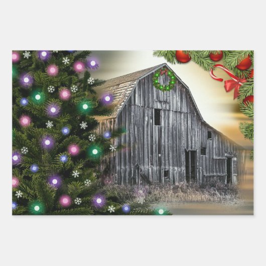 Weihnachten in der Scheune Geschenkpapier Set (Vorderseite 2)