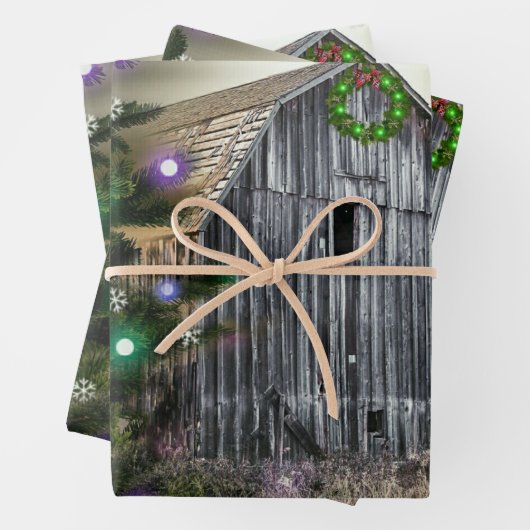 Weihnachten in der Scheune Geschenkpapier Set (Beispiel)