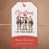 Weihnachten in der Scheune Rustikale Kühe in Weihn Geschenkanhänger