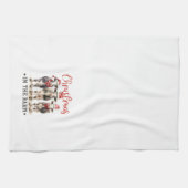 Weihnachten in der Scheune Rustikale Kühe in Weihn Geschirrtuch (Horizontal)