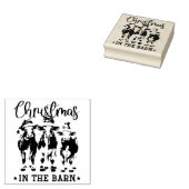 Weihnachten in der Scheune Rustikale Kühe in Weihn Gummistempel (Stempel)