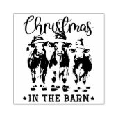 Weihnachten in der Scheune Rustikale Kühe in Weihn Gummistempel (Prägung)
