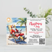 Weihnachten in der Sonne Sommerparty Australiens W Einladung (Stehend Vorderseite)