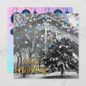 Weihnachten in der Stadt. Flache Karte (Vorne/Hinten)