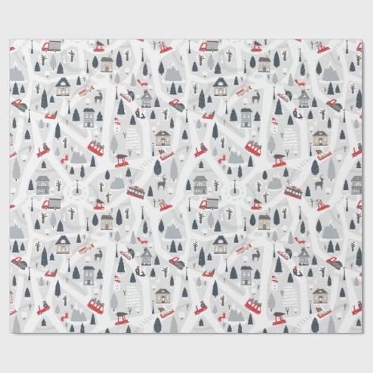 Weihnachten in der Stadt Geschenkpapier (Flach)