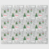 Weihnachten in der Stadt Hand Gezeichnet Personali Geschenkpapier (Flach)