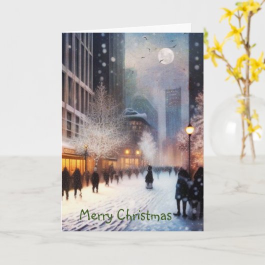 Weihnachten in der Stadt Karte (Gelbe Blume)