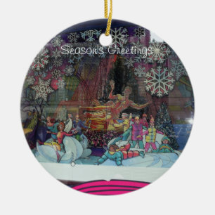 Weihnachten in der Stadt Keramik Ornament