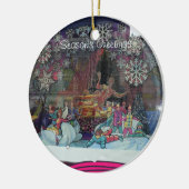 Weihnachten in der Stadt Keramik Ornament (Links)