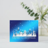 Weihnachten in der Stadt Postkarte (Stehend Vorderseite)