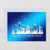 Weihnachten in der Stadt Postkarte (Vorne/Hinten)