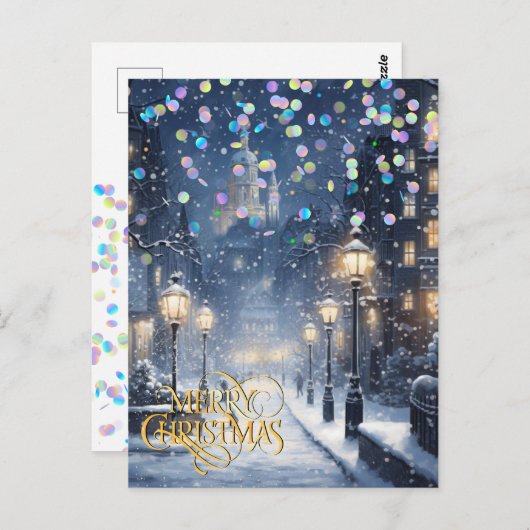 Weihnachten in der Stadt. Postkarte (Vorne/Hinten)