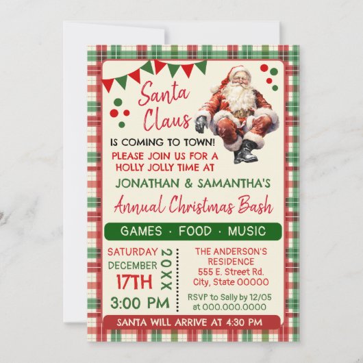 Weihnachten in der Stadt Weihnachten Party Einladung (Vorderseite)