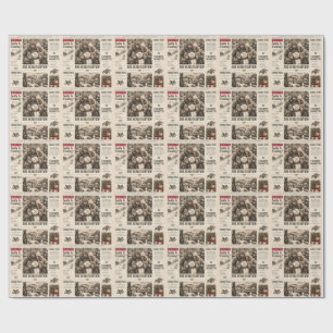 Weihnachten in der Vintage-Zeitung, Retro-Familien Geschenkpapier