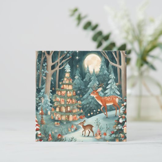 Weihnachten in der WaldlandschaftsIllustration (Stehend Vorderseite)