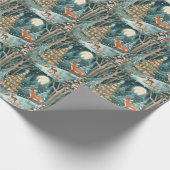 Weihnachten in der WaldlandschaftsIllustration Geschenkpapier (Ecke)