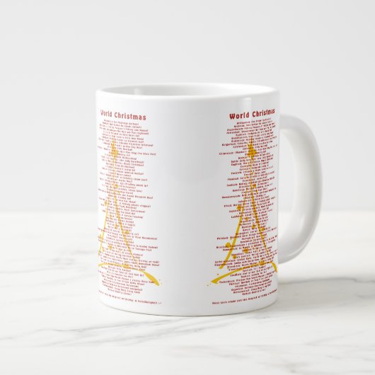 Weihnachten in der Welt - verschiedene Sprachen Jumbo-Tasse (Vorderseite Rechts)