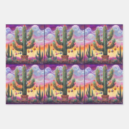 Weihnachten in der Wüste Saguaro Cactus Decoupage Geschenkpapier Set