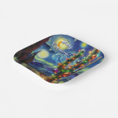 Weihnachten in der Wüste Saguaro Cactus Magnet Pappteller (Gewinkelt)