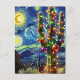 Weihnachten in der Wüsten-Südwest-Säulenkaktus Postkarte