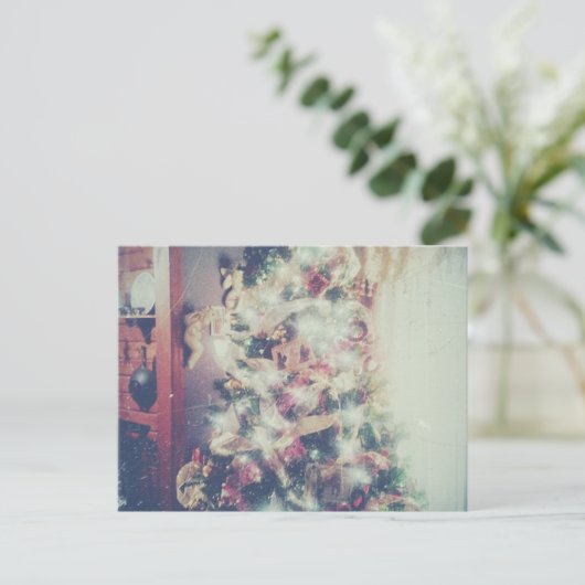 Weihnachten in der Zedernholzhütte Postkarte (Stehend Vorderseite)