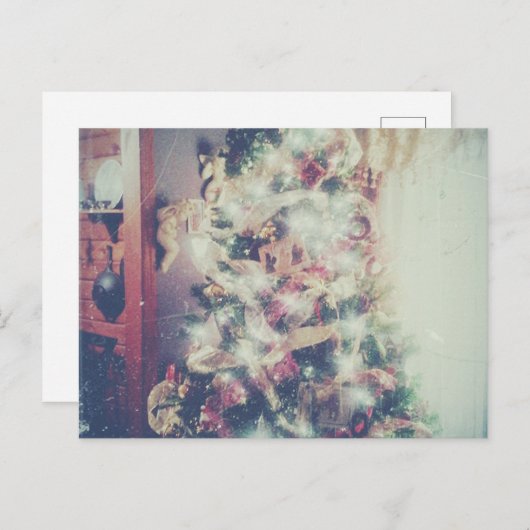 Weihnachten in der Zedernholzhütte Postkarte (Vorne/Hinten)