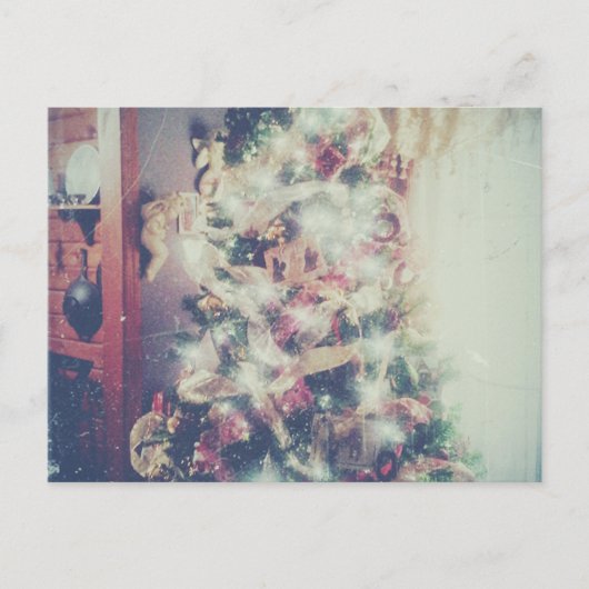 Weihnachten in der Zedernholzhütte Postkarte (Vorderseite)