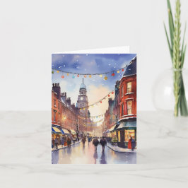 Weihnachten in Dublin Wasserfarbe Karte
