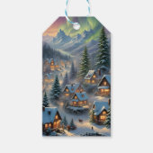 Weihnachten in einem Bergdorf, Polarlichter Geschenkanhänger (Vorderseite)
