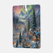 Weihnachten in einem Bergdorf, Polarlichter Ornament Aus Metall (Vorderseite links)