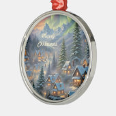 Weihnachten in einem Bergdorf, Polarlichter Ornament Aus Metall (Links)