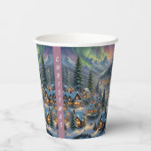 Weihnachten in einem Bergdorf, Polarlichter Pappbecher (Rückseite)