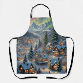 Weihnachten in einem Bergdorf, Polarlichter Schürze (Vorderseite)