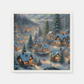 Weihnachten in einem Bergdorf, Polarlichter Serviette (Vorderseite)