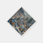 Weihnachten in einem Bergdorf, Polarlichter Serviette (Ecke)