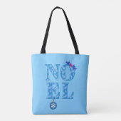 WEIHNACHTEN in einem Bluweihnachtsbaummuster Tasche (Rückseite)
