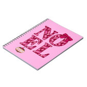 WEIHNACHTEN in einem Burgunder Weihnachtsbaummuste Notizblock (Linke Seite)