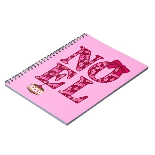 WEIHNACHTEN in einem Burgunder Weihnachtsbaummuste Notizblock (Linke Seite)