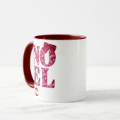 WEIHNACHTEN in einem Burgunder Weihnachtsbaummuste Tasse (Vorderseite Links)