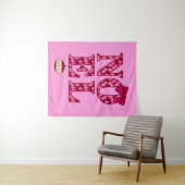 WEIHNACHTEN in einem Burgunder Weihnachtsbaummuste Wandteppich (Beispiel (Horizontal))