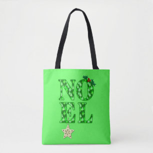WEIHNACHTEN in einem grünen Weihnachtsbaummuster Tasche