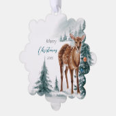 Weihnachten in einem kalten Wald Ornament Karte (Linke Ecke)