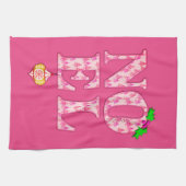 WEIHNACHTEN in einem rosa Weihnachtsbaummuster Geschirrtuch (Horizontal)