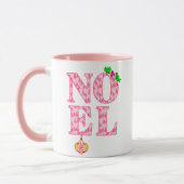WEIHNACHTEN in einem rosa Weihnachtsbaummuster Tasse (Links)