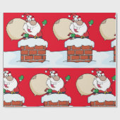 Weihnachten in einem Schornstein Geschenkpapier (Flach)
