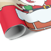 Weihnachten in einem Schornstein Geschenkpapier (Rolleneckpunkt)