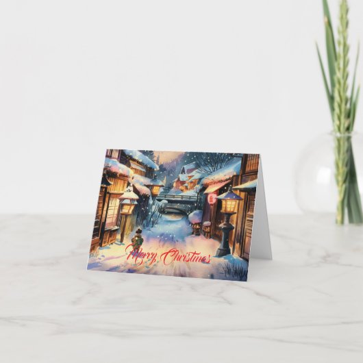 Weihnachten in einem verschneiten japanischen Dorf (Vorderseite)